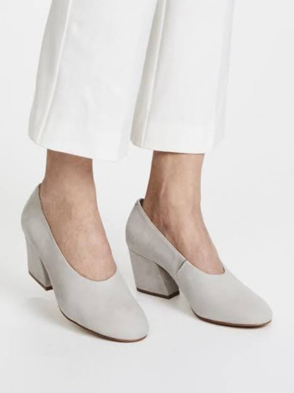BOTKIER Haven Grey Suede Block Heel Pumps sz 8.5